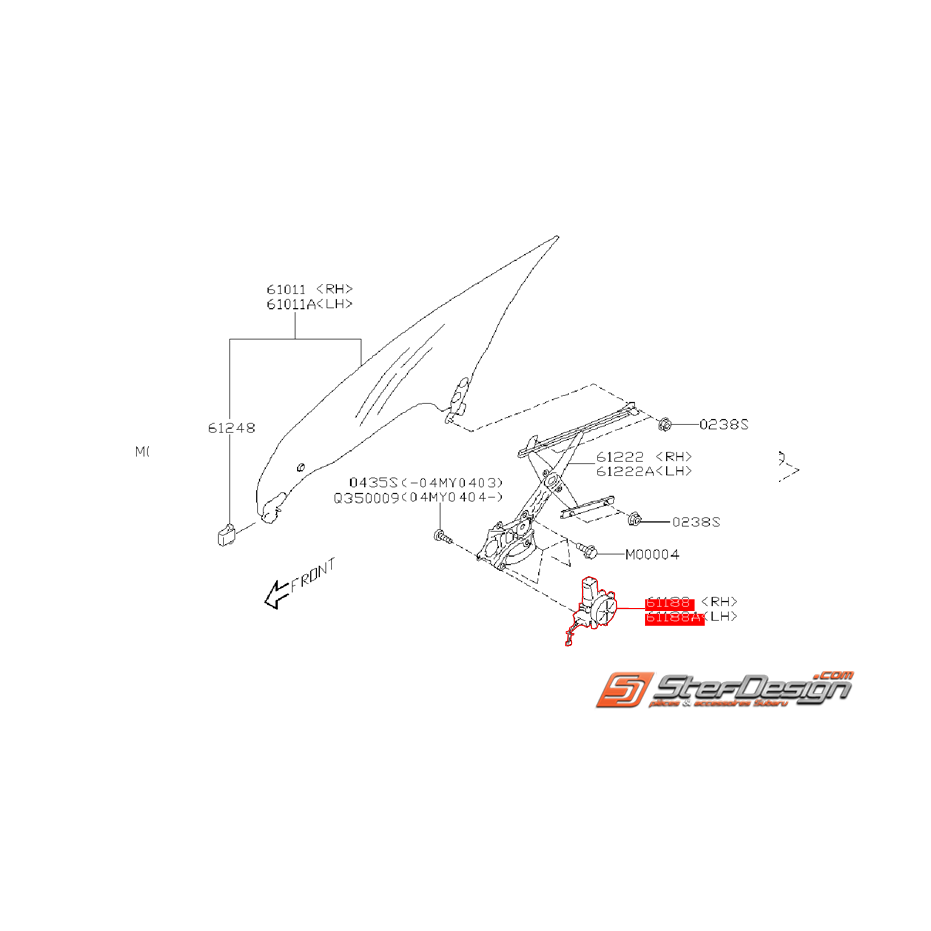 Moteur lève vitre avant SUBARU LEGACY 2003