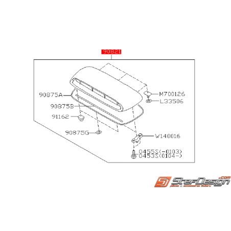 Prise d'air de capot SUBARU WRX 01-02