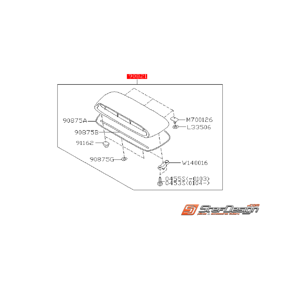 Prise d'air de capot SUBARU WRX 01-02