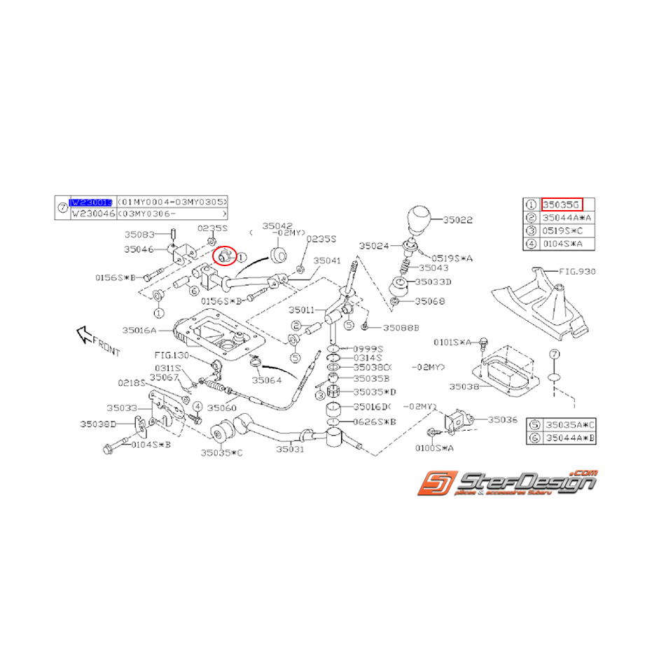 Bague raccord levier de vitesse STI 06-14 Bague raccord levier de vitesse STI 06-14