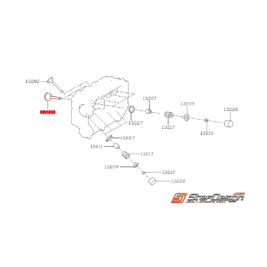 Soupape d'admission origine subaru STI 01-02