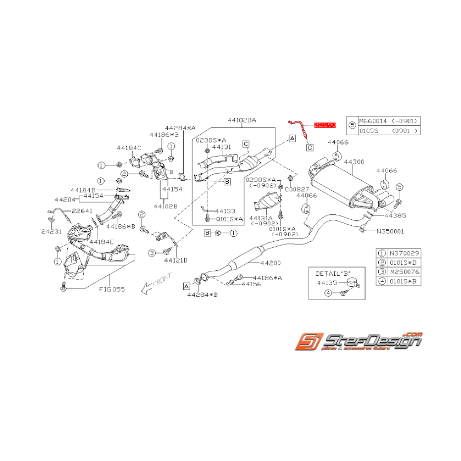 Sonde lambda oxygen échappement STI 08-14