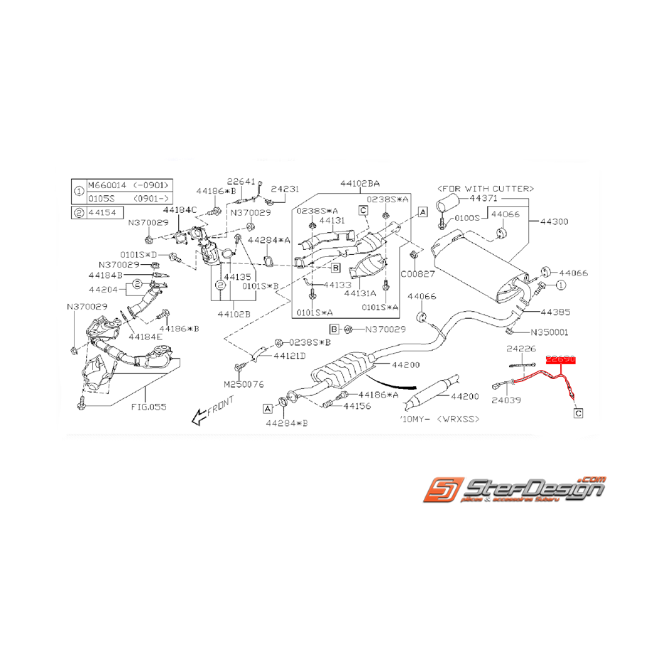 Sonde lambda oxygen échappement WRX 08-11
