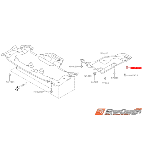 Agrafe de fixation de carter sous moteur WRX/STI 01-07