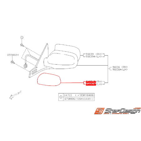 Couvercle de rétroviseur WRX/STI 03-07