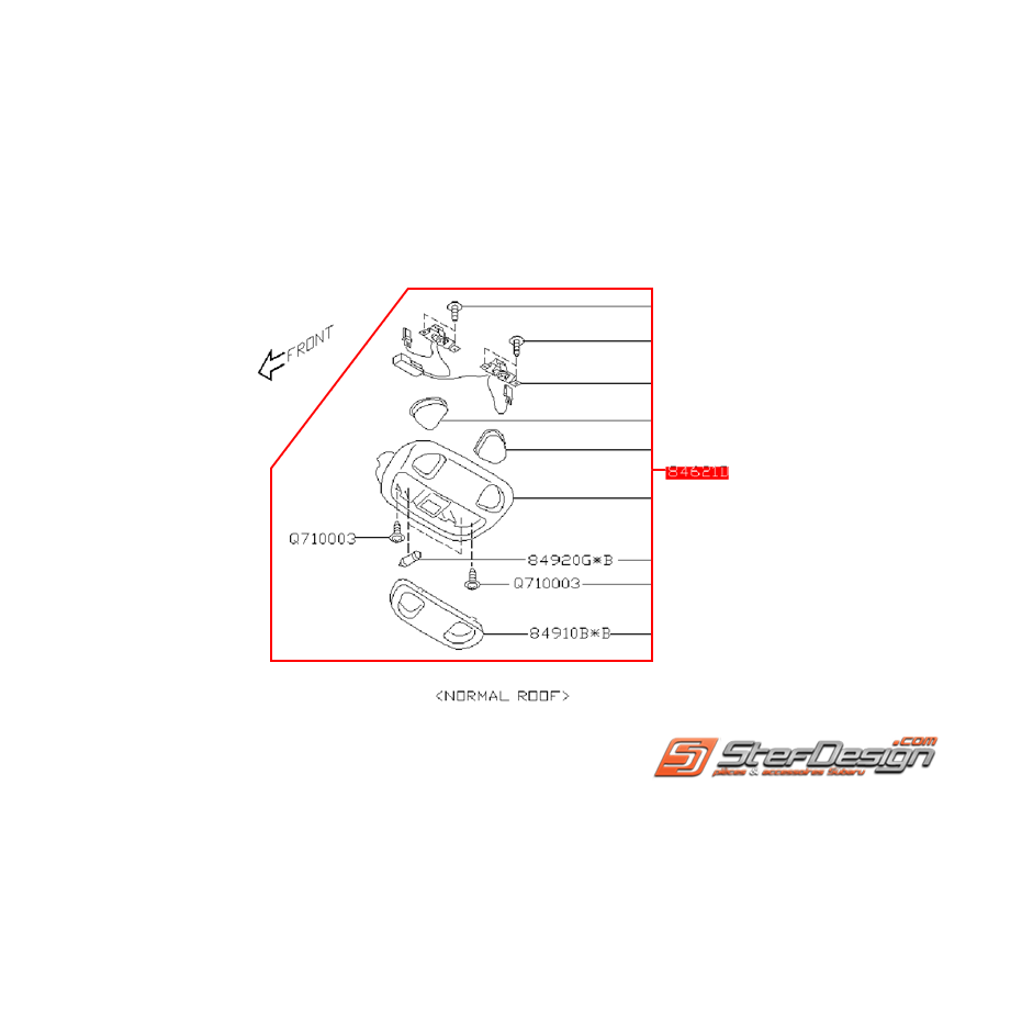 Console de plafonnier complet sans toit ouvrant WRX/STI 01-07