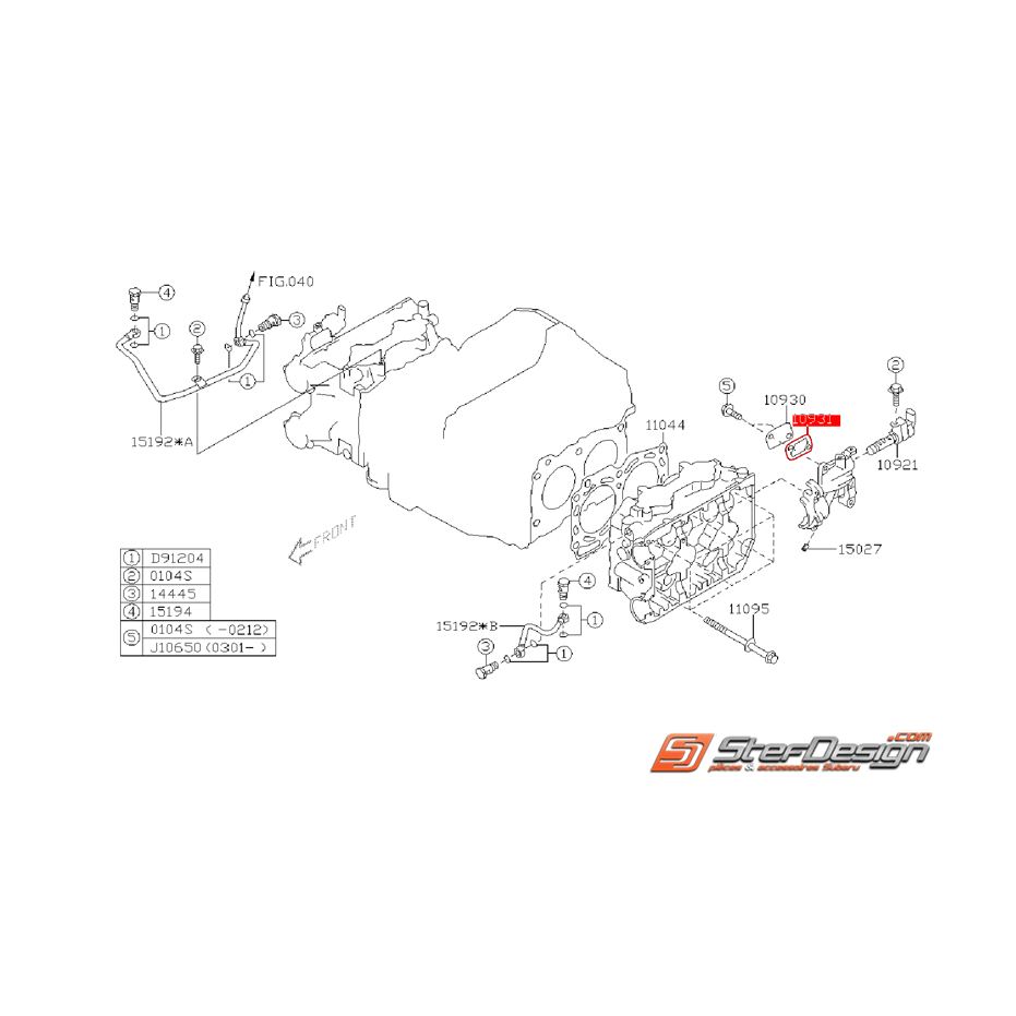 Joint de retour d'huile cam variable WRX 03-11 STI 01-15