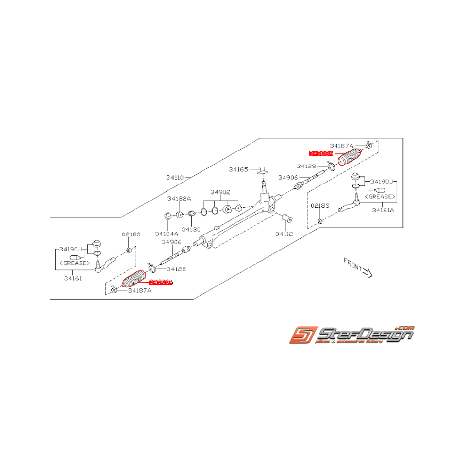 Soufflet de crémaillère de direction BRZ / TOYOTA GT 86 Soufflet de crémaillère de direction BRZ / TOYOTA GT 86