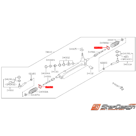 Collier soufflet de cremaillère de direction SUBARU BRZ / TOYOTA GT 86