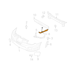 Glissière latérale pare choc avant WRX Break 06-07