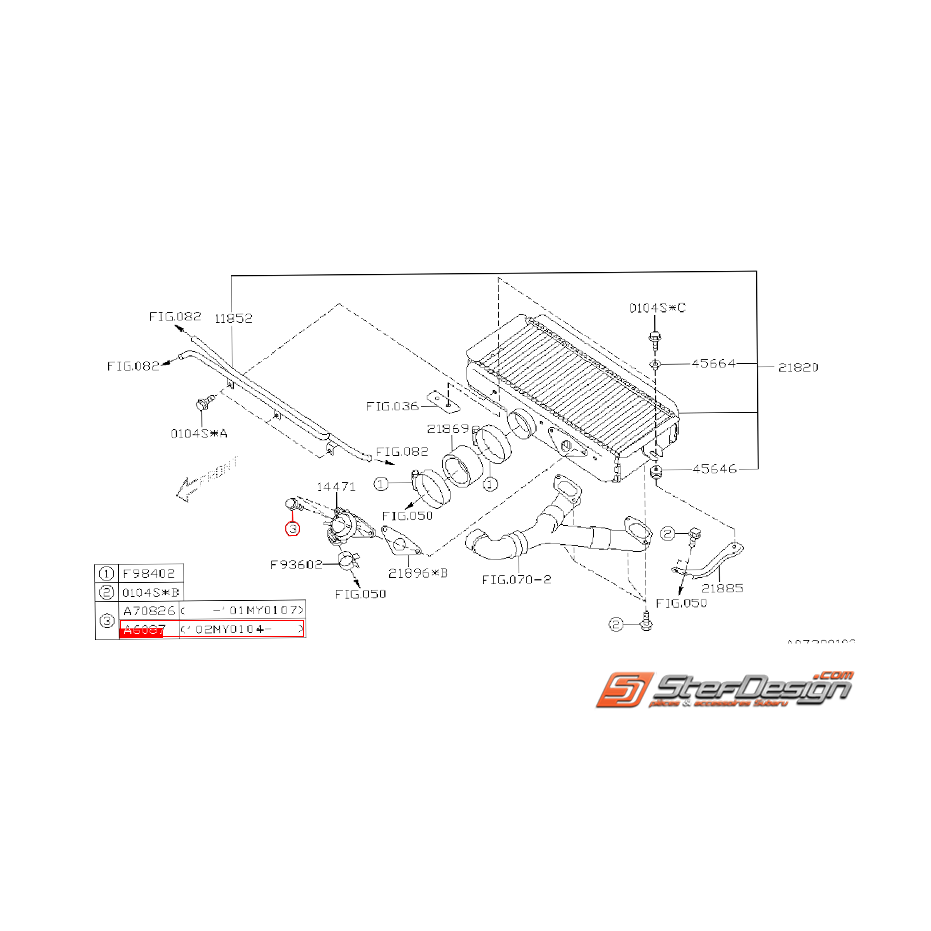 Vis de dump valve origine subaru WRX/STI 02-05 Vis de dump valve origine subaru WRX/STI 02-05