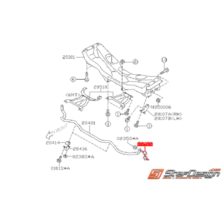 Links avant de barre stabilisatrice avant WRX/STI 01-14 LEGACY 2003