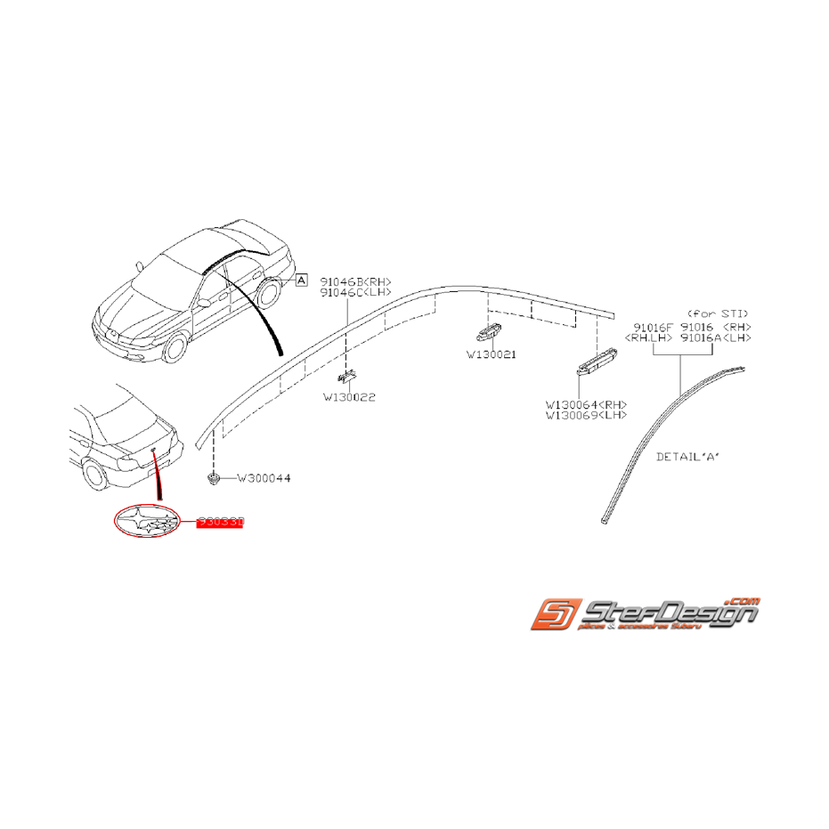 Logo de coffre SUBARU WRX/STI 06-07