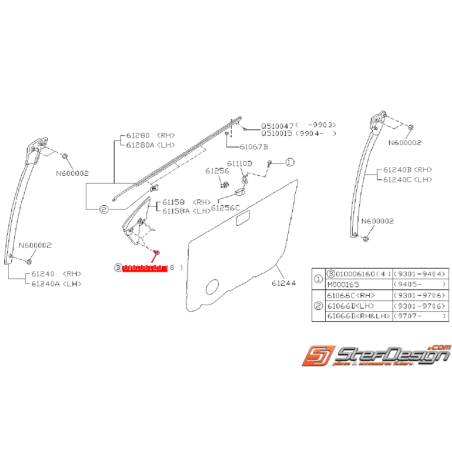 Vis de fixation de gousset rétroviseur GT 93-00