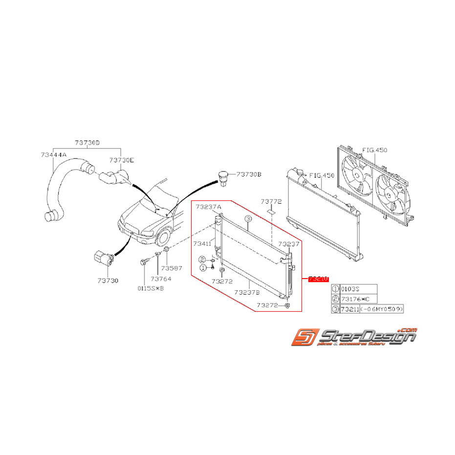 Condenseur de climatisation FORESTER 2005