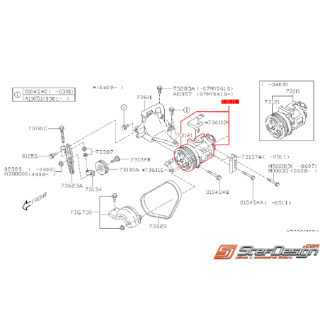 Compresseur de climatisation origine subaru Forester 01-05