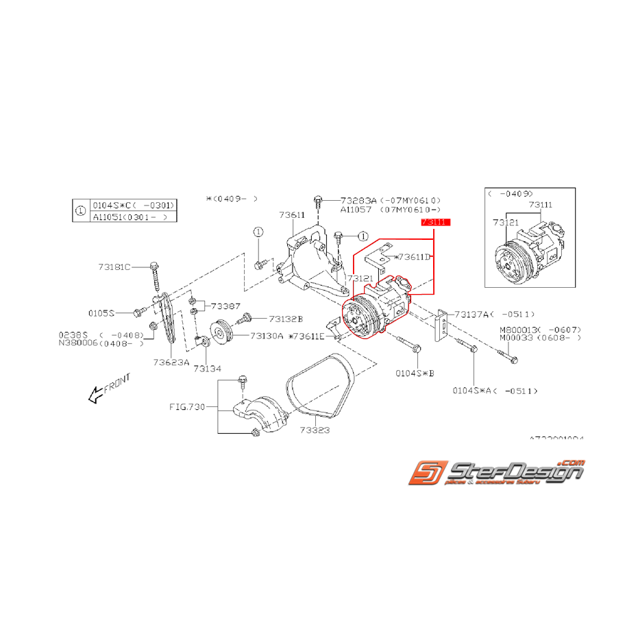 Compresseur de climatisation origine subaru Forester 01-05