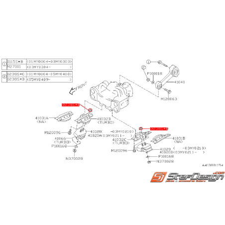 Écrou traverse de renfort pare-choc WRX/STI 01-05 Écrou traverse de renfort pare-choc WRX/STI 01-05