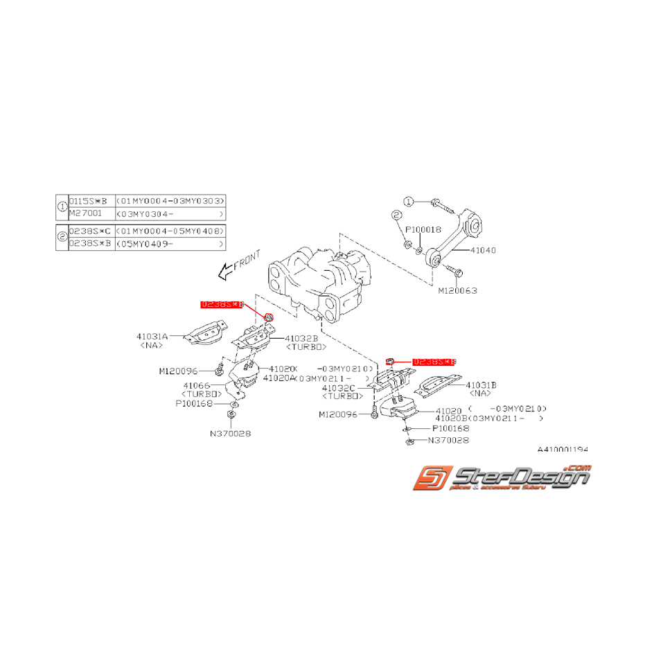 Écrou traverse de renfort pare-choc WRX/STI 01-05