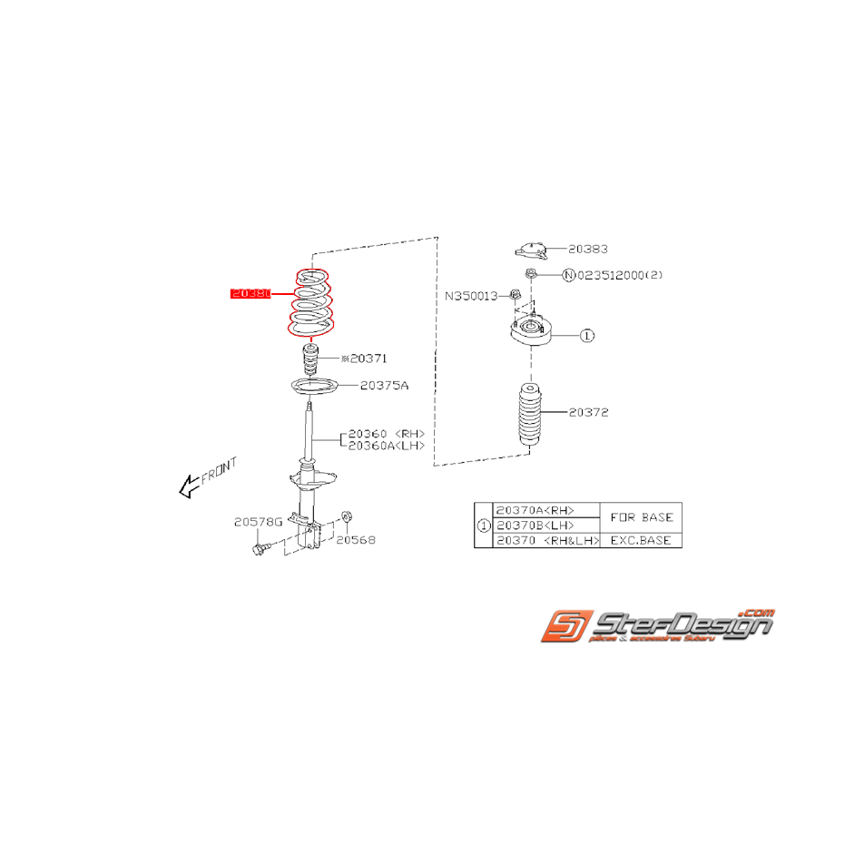 Ressort arrière origine subaru STI 04-07 Ressort arrière origine subaru STI 04-07