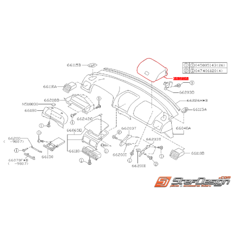 Boite à gant complète GT 99-00