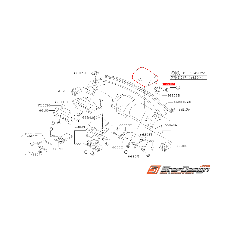 Boite à gant complète GT 99-00