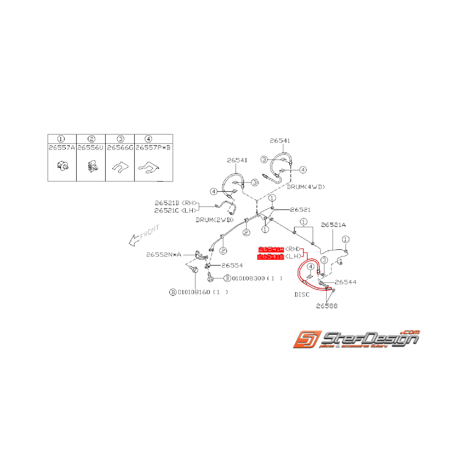 Durite de frein arrière origine subaru STI 04-07