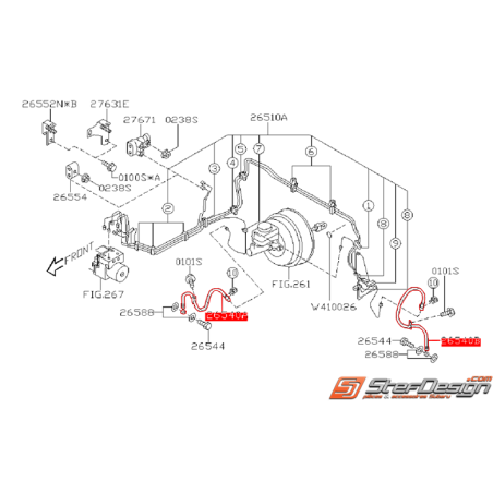 Durite de frein avant origine subaru STI 04-07