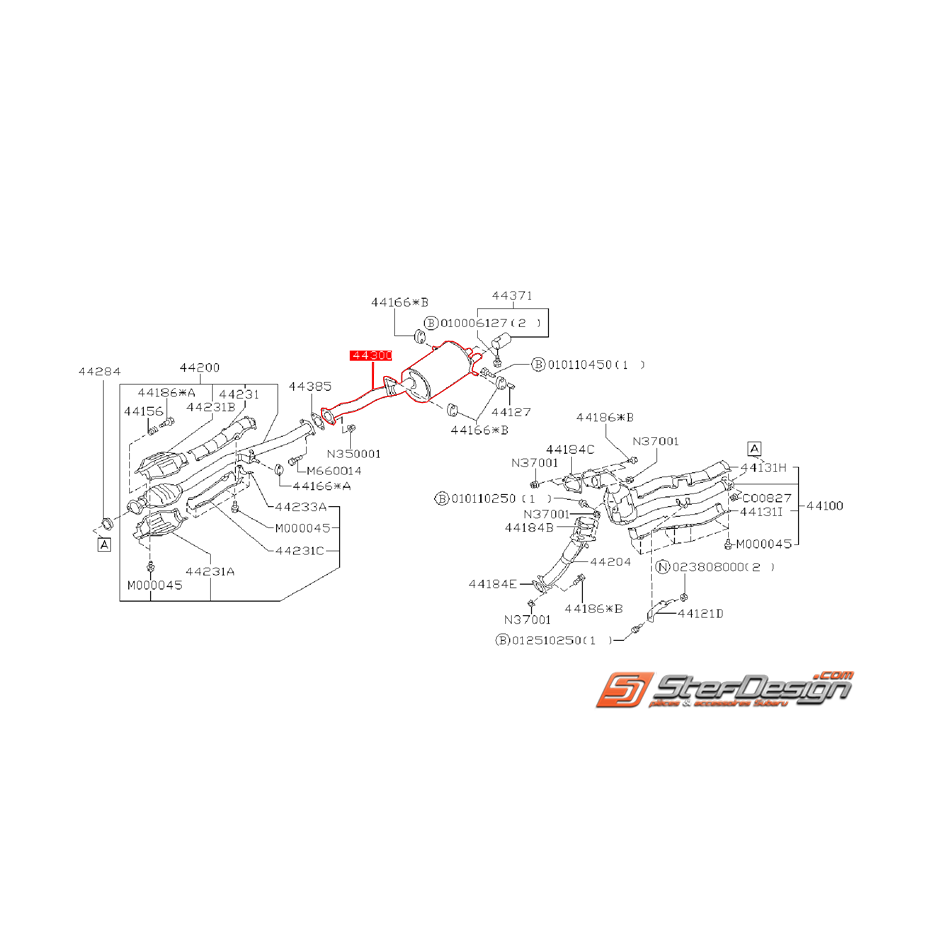 Silencieux d’échappement origine SUBARU GT 93-00
