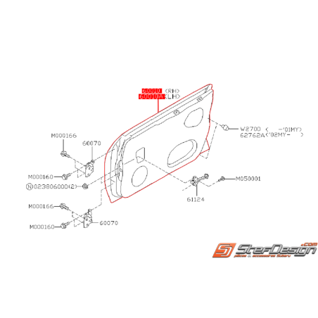 Portes avant SUBARU WRX/STI 01-07