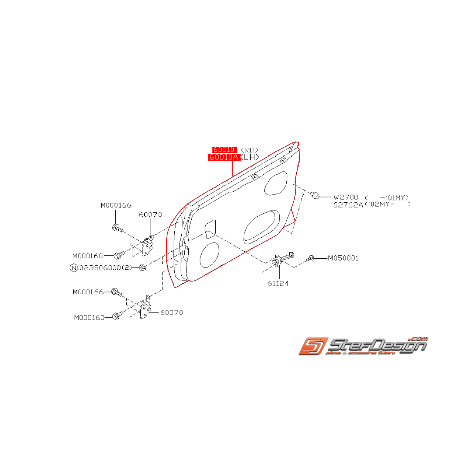 Portes avant SUBARU WRX/STI 01-07