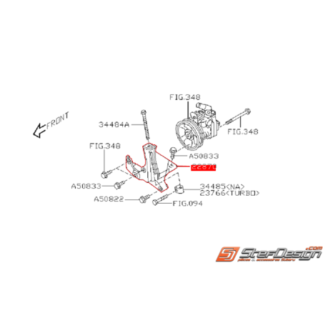 Support de pompe de direction assistée WRX/STI 03-07