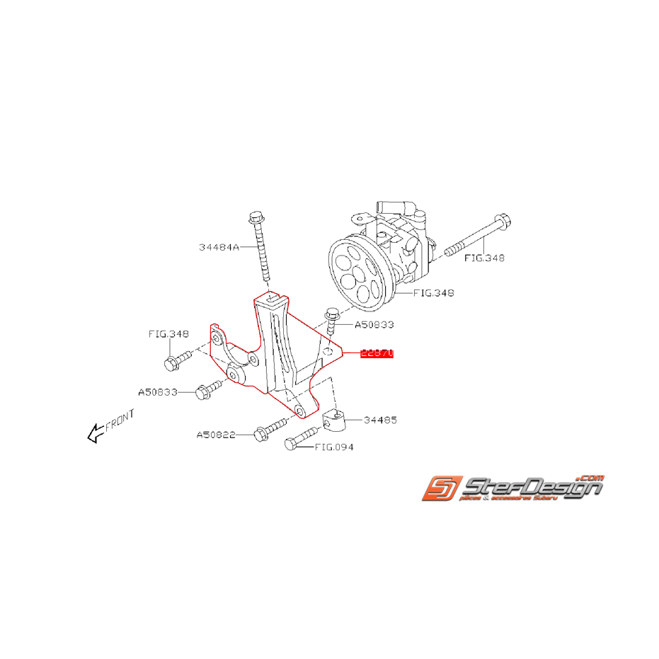 Support de pompe de direction assistée WRX/STI 08-14 Support de pompe de direction assistée WRX/STI 08-14