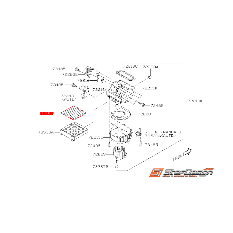 Filtre d'habitacle origine Subaru Legacy 2005