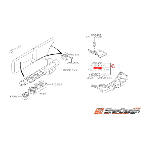 Interrupteur DCCD SUBARU STI 06-07