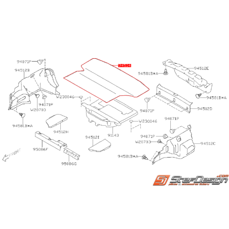 Tapis de coffre SUBARU STI 11-14