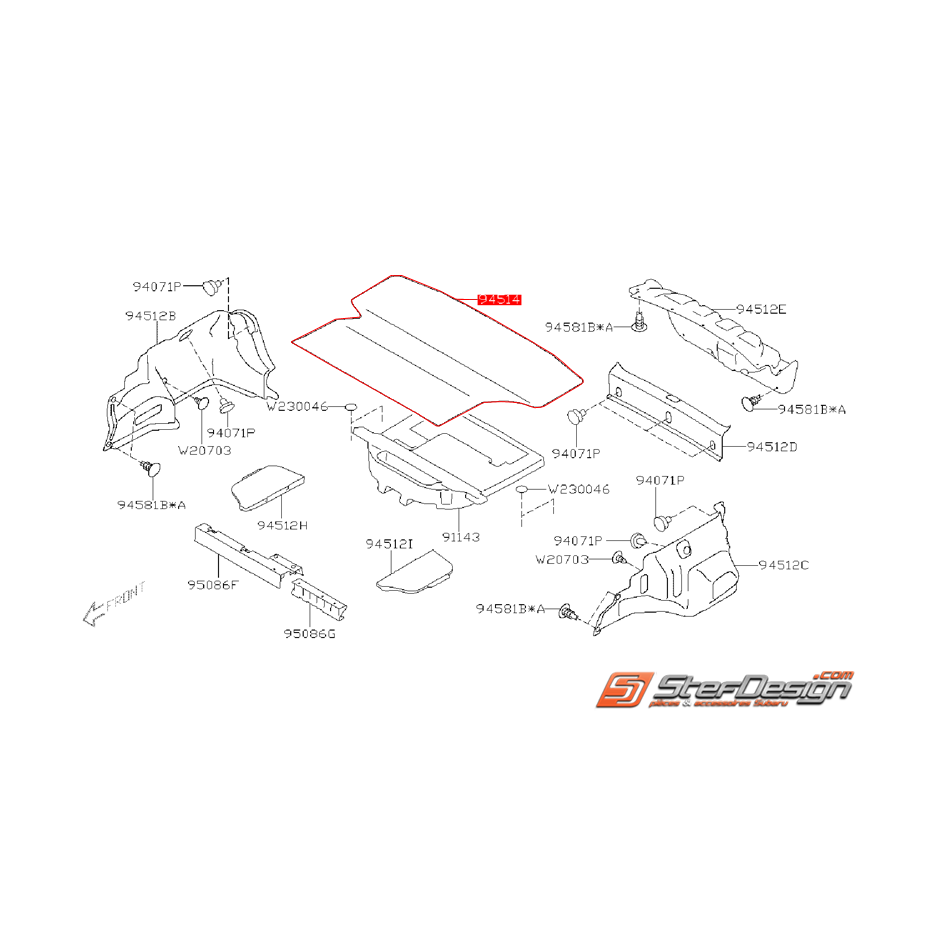 Tapis de coffre SUBARU STI 11-14