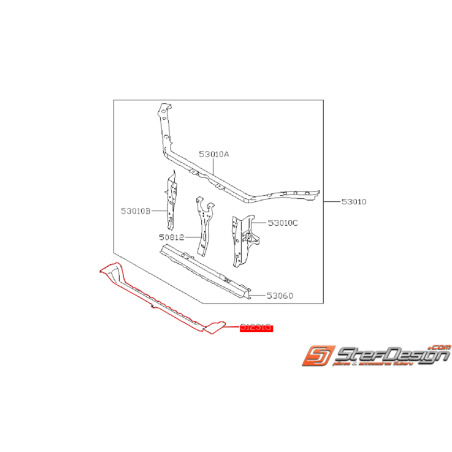 Traverse inférieur de radiateur SUBARU WRX/STI 08-14