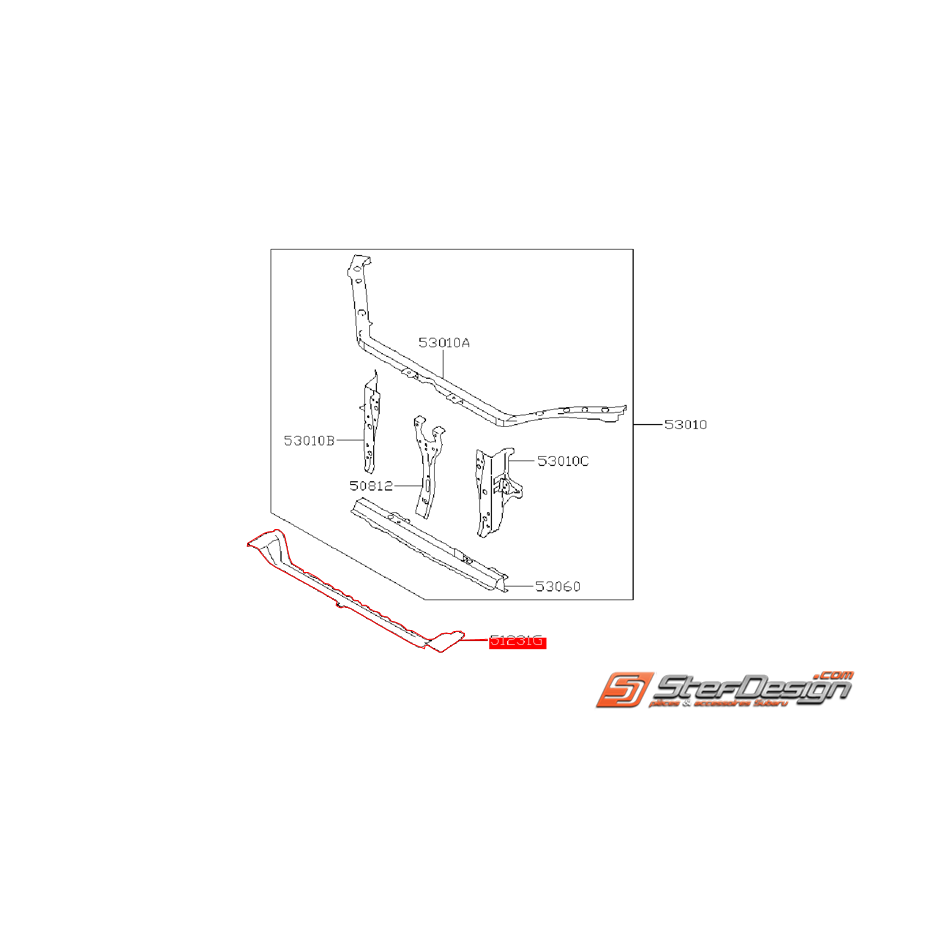 Traverse inférieur de radiateur SUBARU WRX/STI 08-14