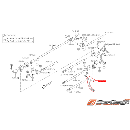 Fourchette 1ere/2eme boite 6 vitesses SUBARU STI 03-07