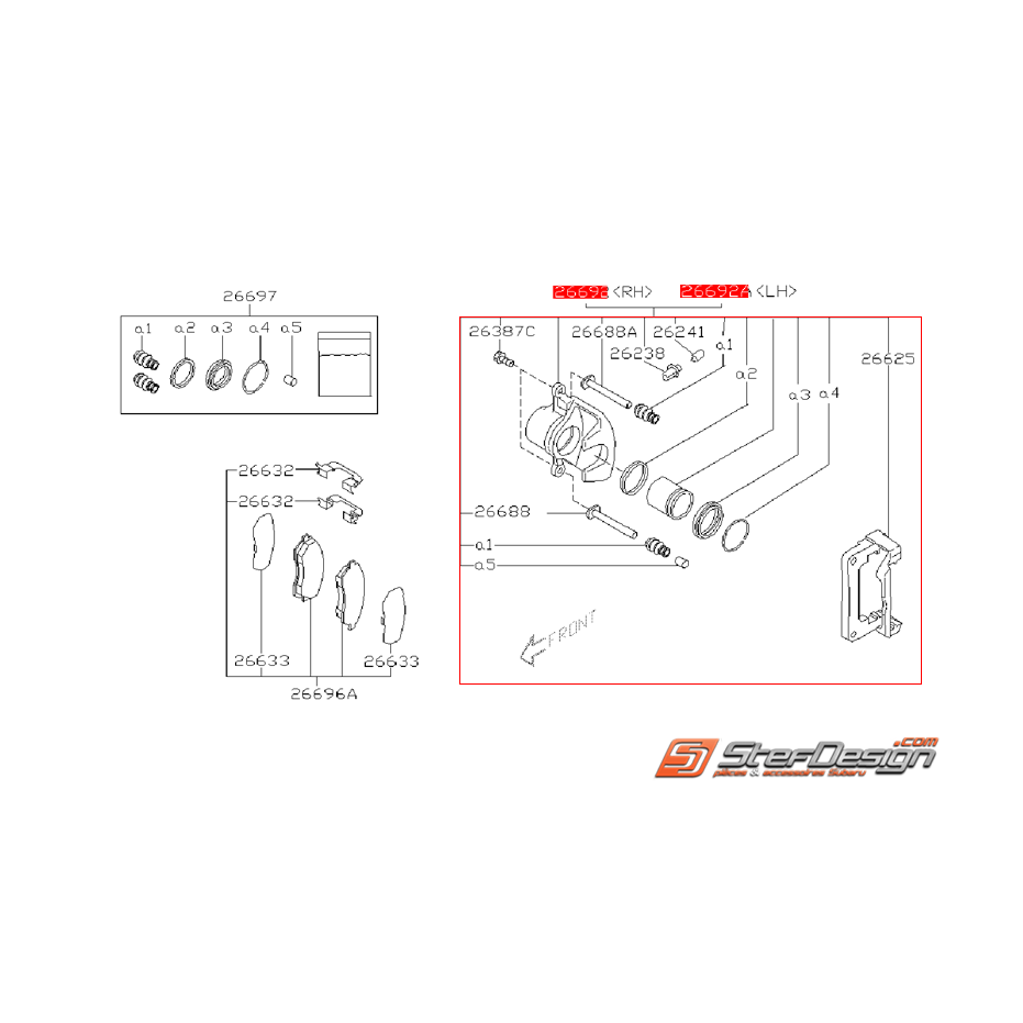 Étrier de frein arrière SUBARU OUTBACK 2002