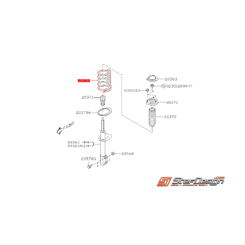 Ressort arrière origine subaru FORESTER 2004