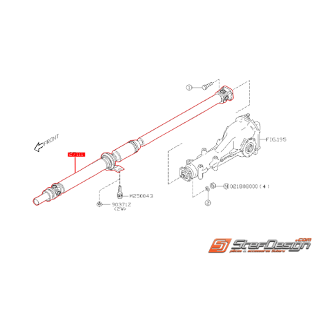 Arbre de transmission boite 6 vitesses avec DCCD STI 08-14