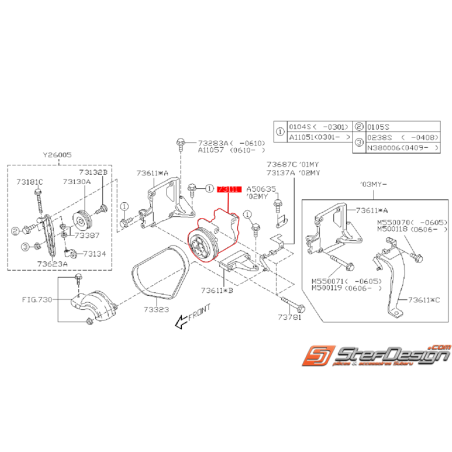 Compresseur de climatisation origine subaru WRX/STI 01-02