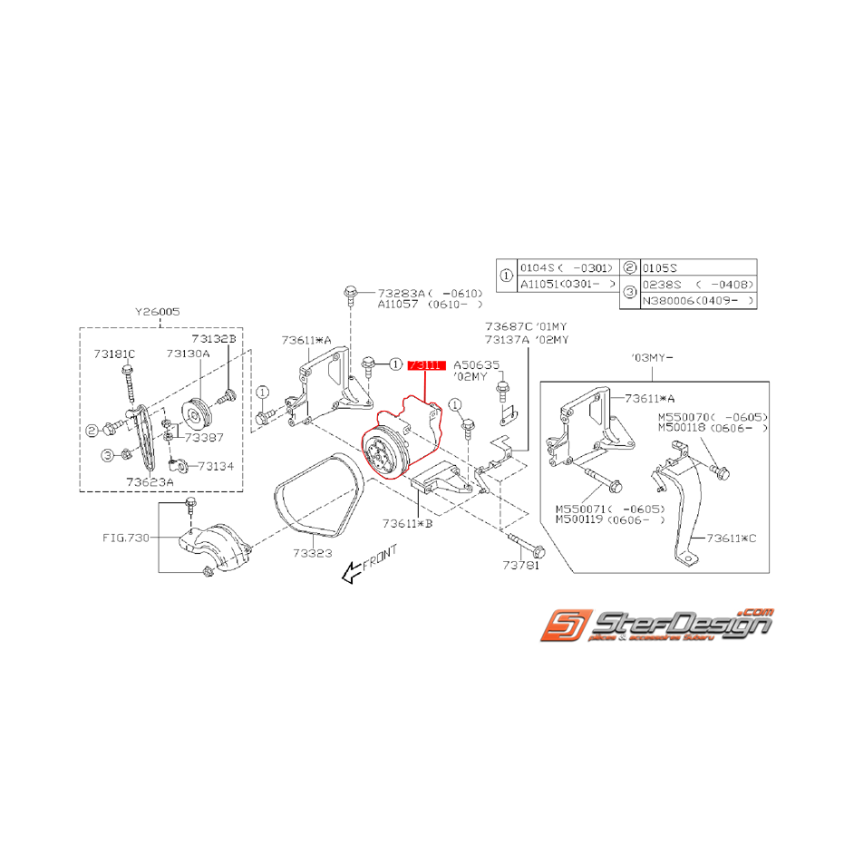 Compresseur de climatisation origine subaru WRX/STI 01-02