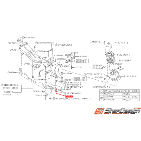 Links avant origine SUBARU GT 93-00 WRX 01-02 FORESTER 02
