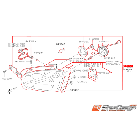 Phare avant origine subaru WRX/STI 03-05