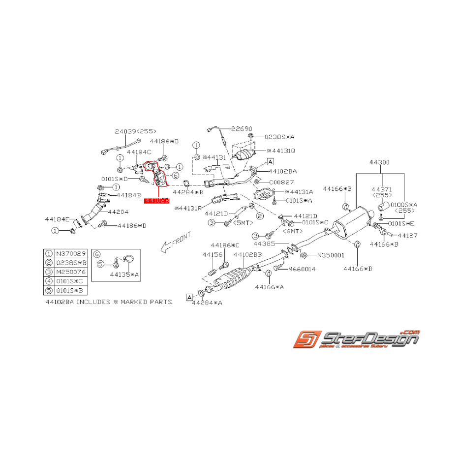 Catalyseur sortie turbo origine SUBARU STI 06-07