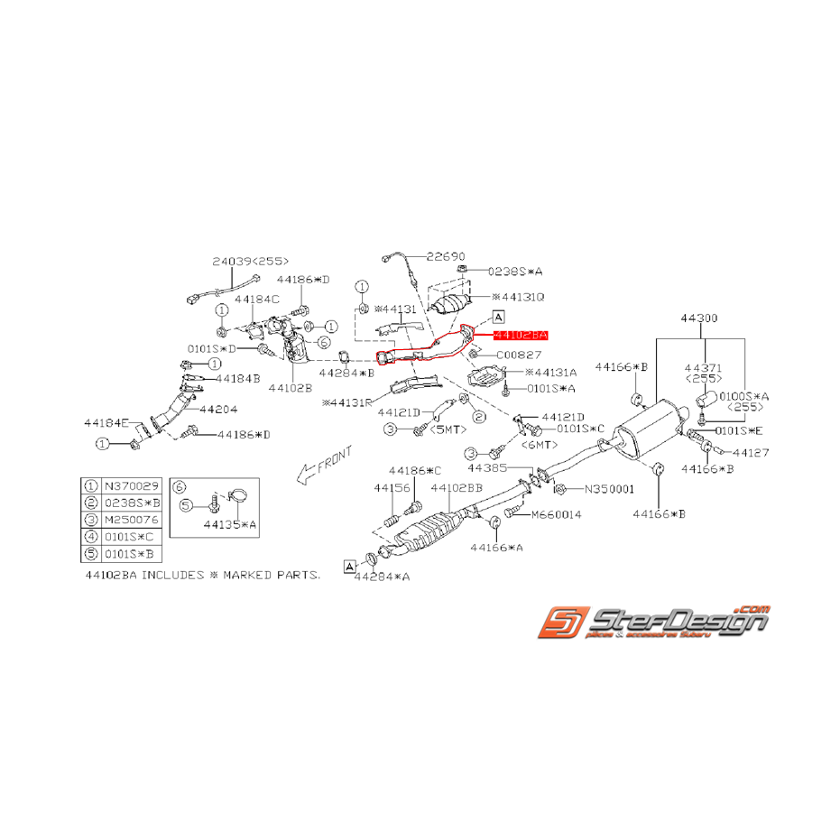 Catalyseur après turbo origine SUBARU STI 06-07