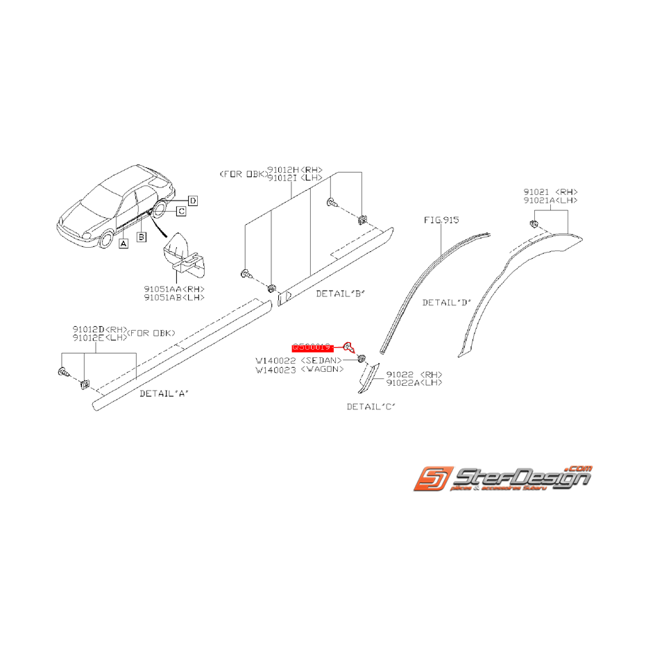 Vis de protection de roue WRX/STI 01-07